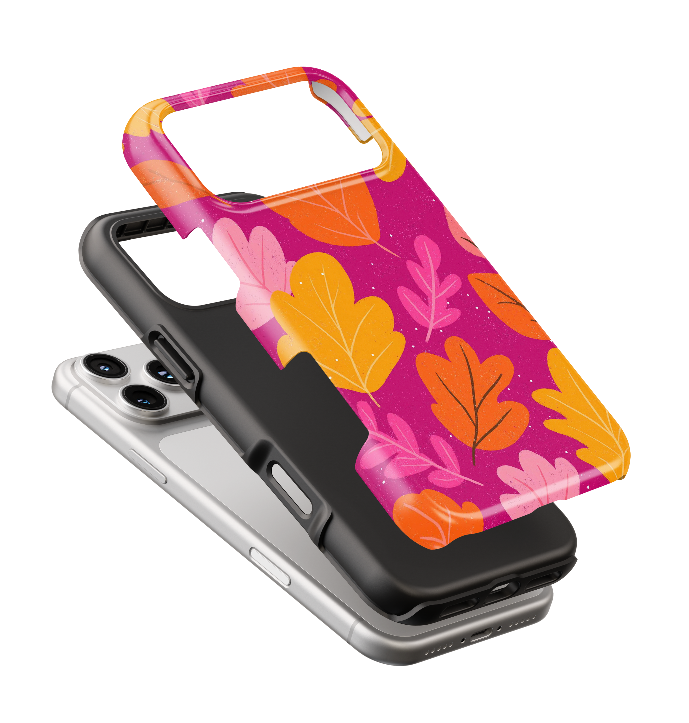 Coque iPhone – Design Feuilles Colorées