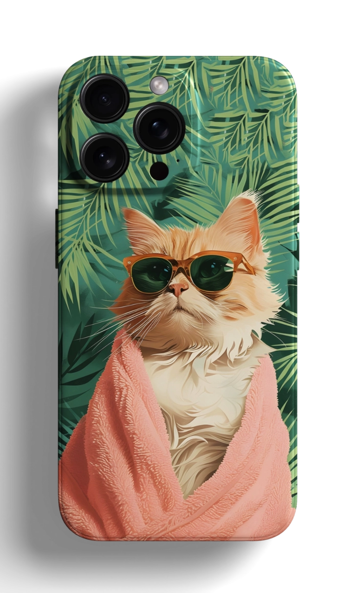 Coque iPhone avec un Chat portant des Lunettes de Soleil – Image 1