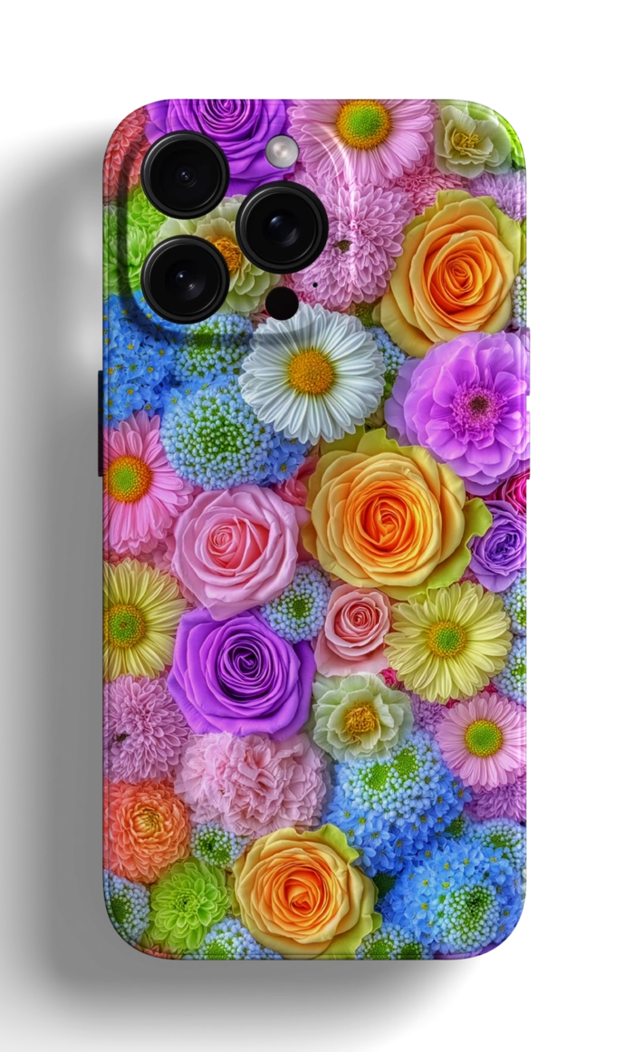 Coque iPhone avec un Motif de Fleurs Colorées – Image 1