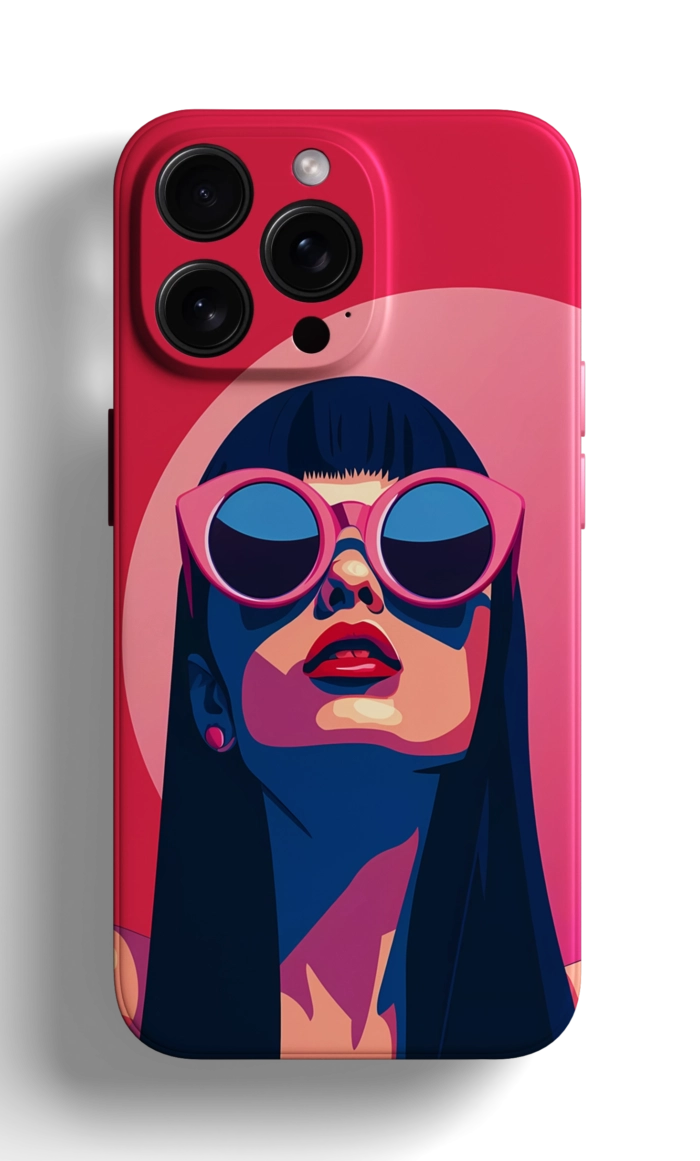 Coque iPhone avec une Femme en Lunettes de Soleil – Image 1