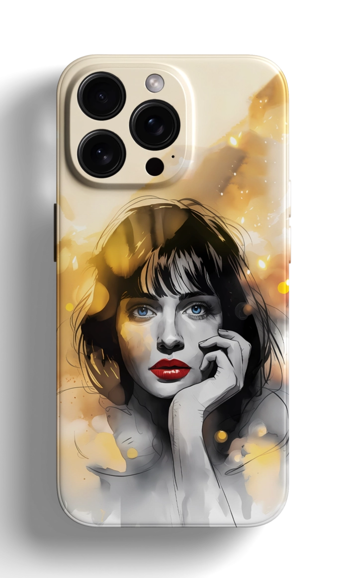 Coque iPhone avec un Portrait Artistique de Femme – Image 1