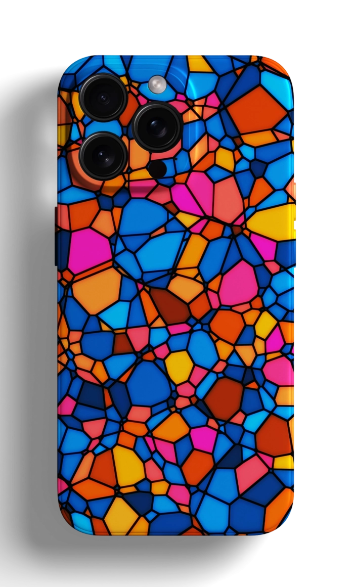 Coque iPhone avec un Motif Abstrait de Formes Géométriques Colorées – Image 1