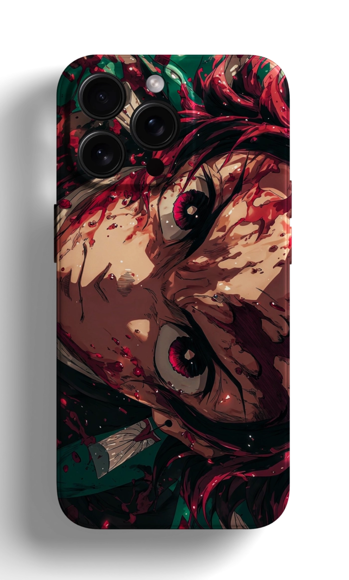 Coque iPhone Tanjiro Kamado Design Intense et Sanguinolent de Demon Slayer – Image 1