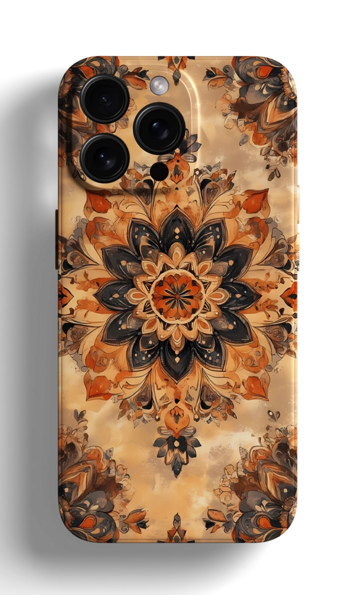 Coque iPhone Design Floral Élégant en Tons Chauds – Image 1