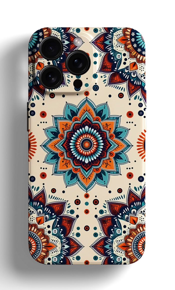Coque iPhone Motif Mandala Coloré avec Éléments Boho – Image 1
