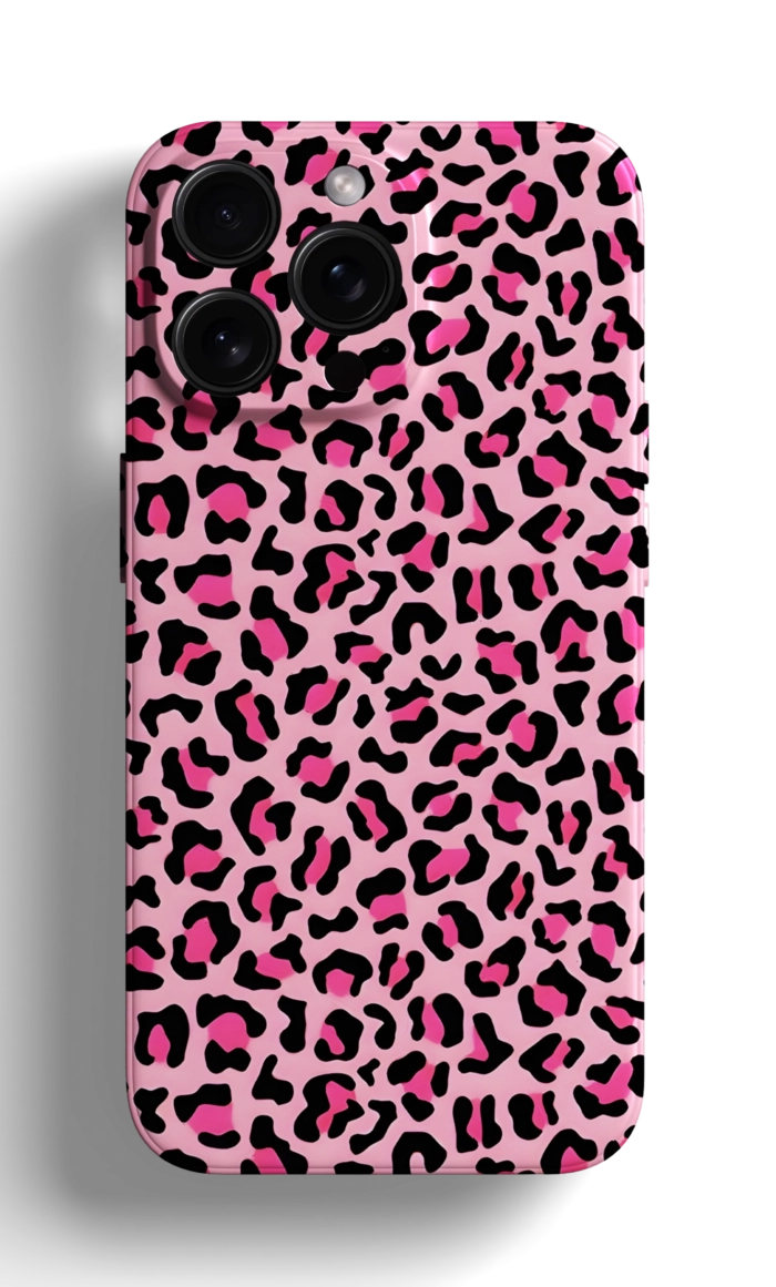 Coque iPhone - Design Fun avec Motif Léopard Rose et Noir – Image 1
