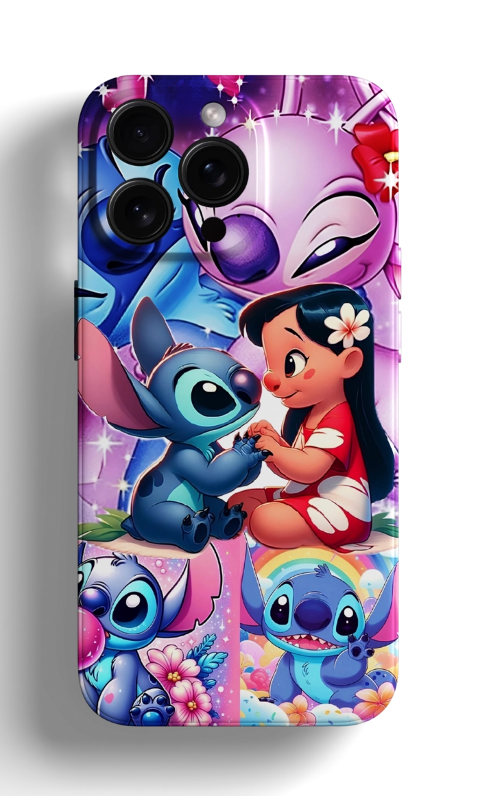 Coque iPhone - Lilo et Stitch en Collage Coloré – Image 1