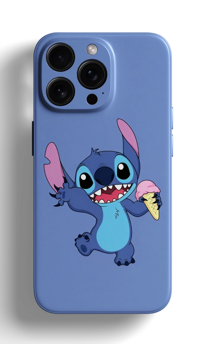 Coque iPhone - Stitch avec une Glace – Image 1