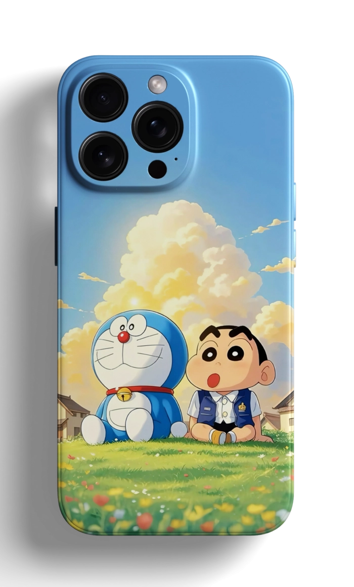 Coque iPhone - Doraemon et Shinnosuke dans un Champ – Image 1