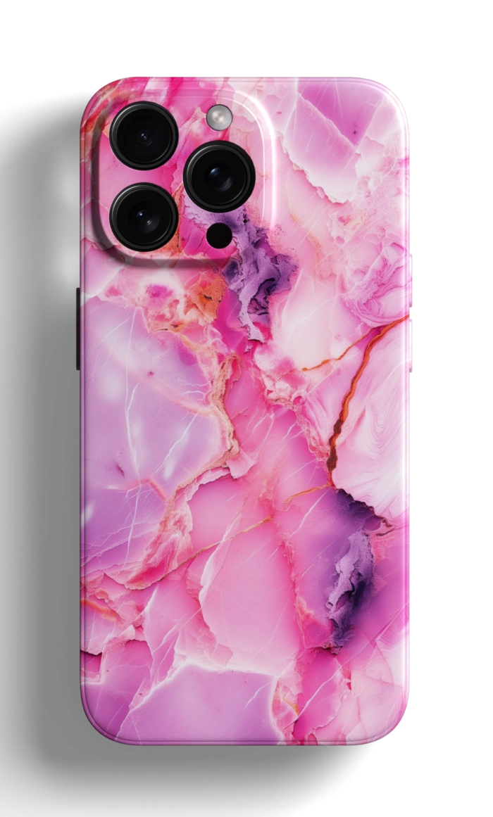 Coque iPhone - Design Marbré Rose – Image 1