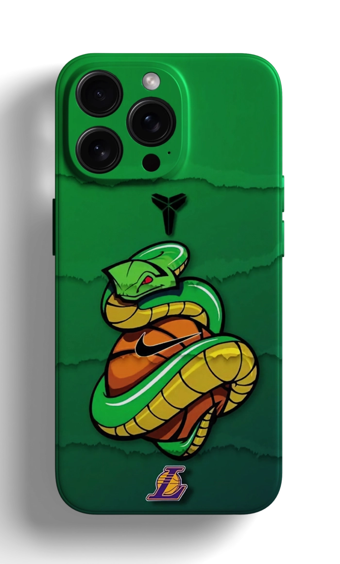 Coque iPhone - Design Illustré avec Serpent, Basket et Logo Nike – Image 1