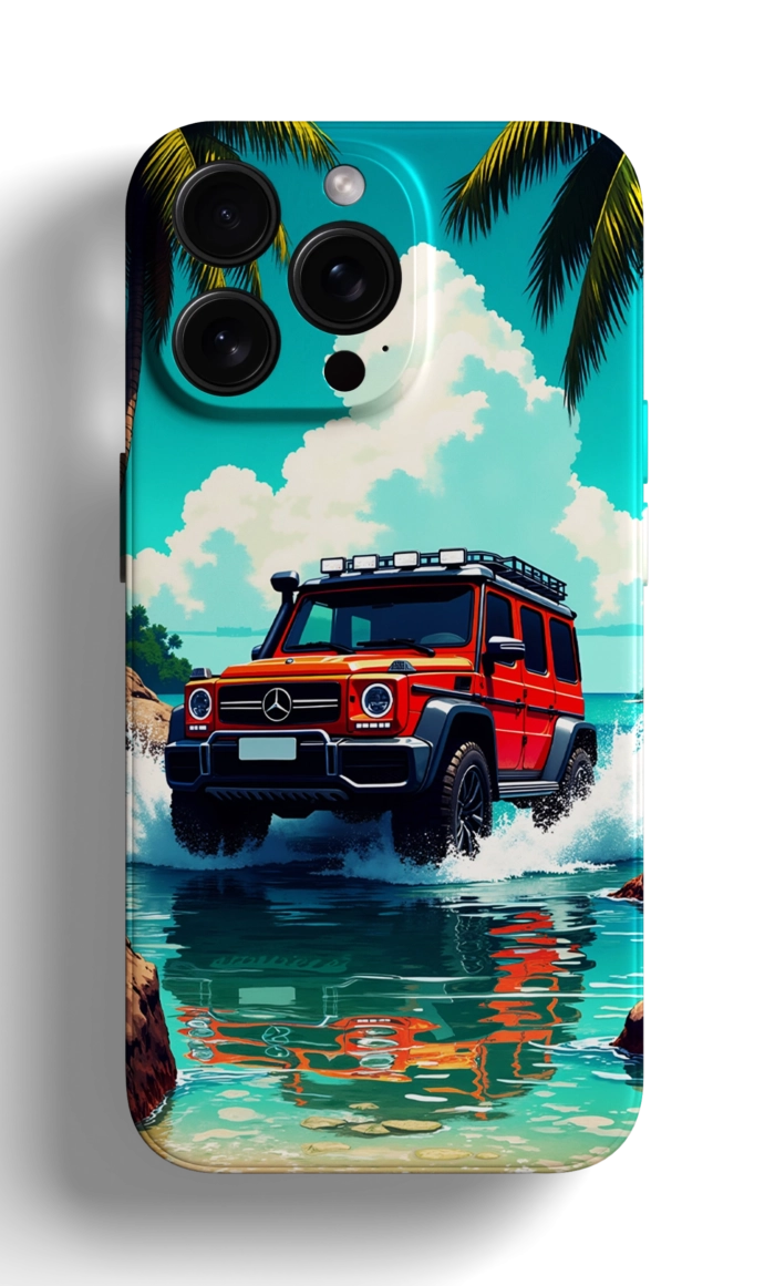 Coque iPhone - SUV Mercedes-Benz sur Plage – Image 1