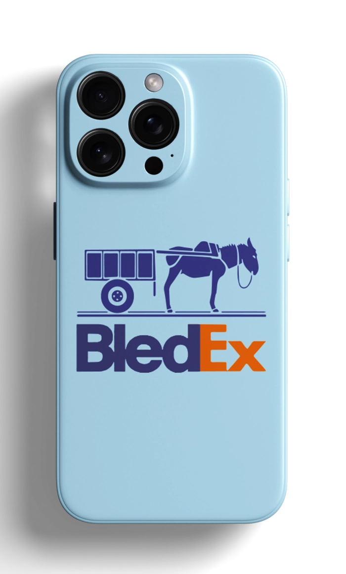 Coque iPhone - Design avec le Logo BledEx et un Cheval – Image 1