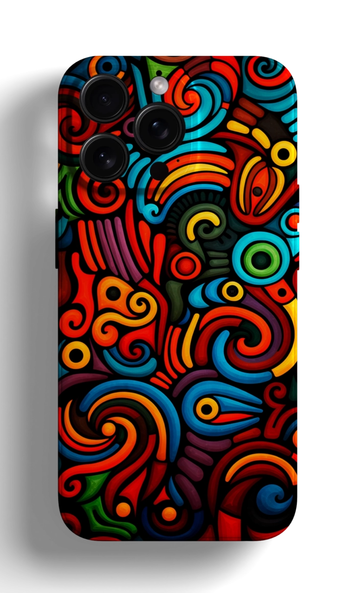 Coque iPhone  Motifs Abstraits Colorés et Vibrants – Image 1