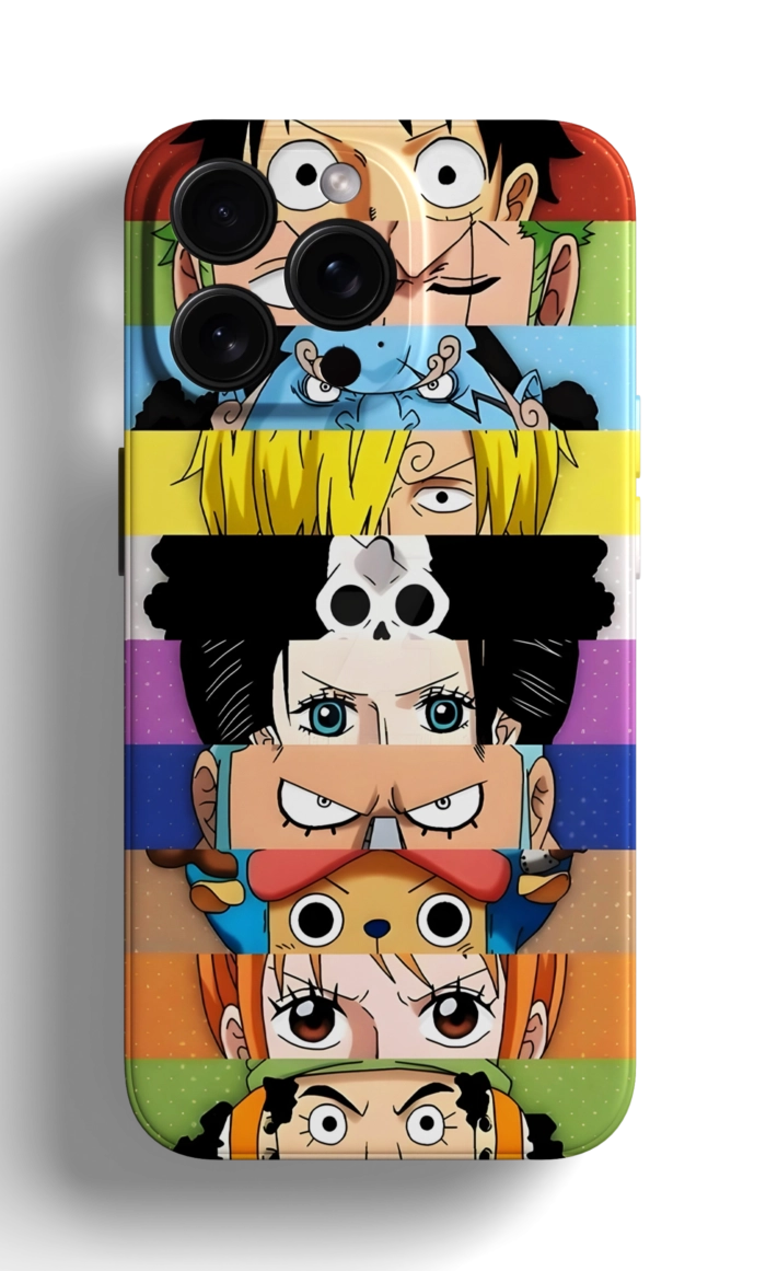 Coque iPhone avec Personnages de Style Anime en Couleurs Vives – Image 1
