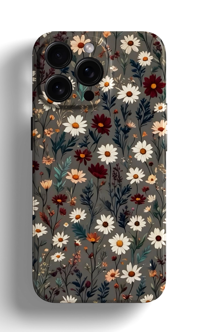 Coque iPhone avec un Motif Floral Élégant sur Fond Neutre – Image 1